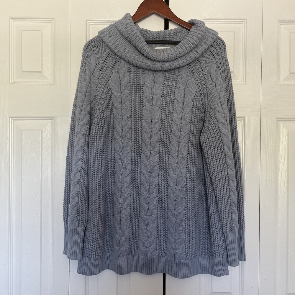 Women’s Haven Well Within Cable Knit Blue Sweater Size Large